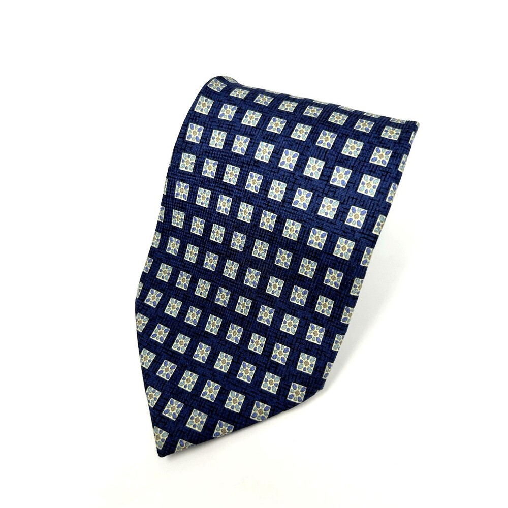 Joseph Abbound Blue Geometric 100% Silk Neck Tie 56.75" x 3.75" - Picture 2 of 8